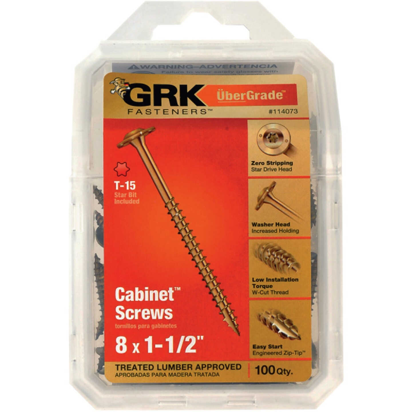 GRK #8 x 1-1/2 In. Star Drive Cabinet Screw (100-Count) Image 2