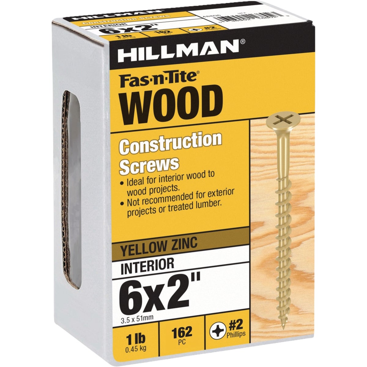 Hillman Fas-N-Tite #6 x 2 In. Bugle Head Phillips Interior Construction Wood Screw (1 Lb.)
