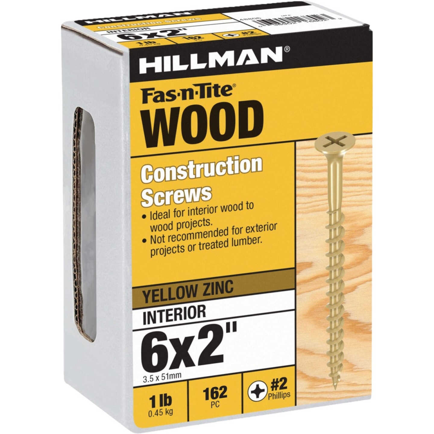 Hillman Fas-N-Tite #6 x 2 In. Bugle Head Phillips Interior Construction Wood Screw (1 Lb.) Image 1