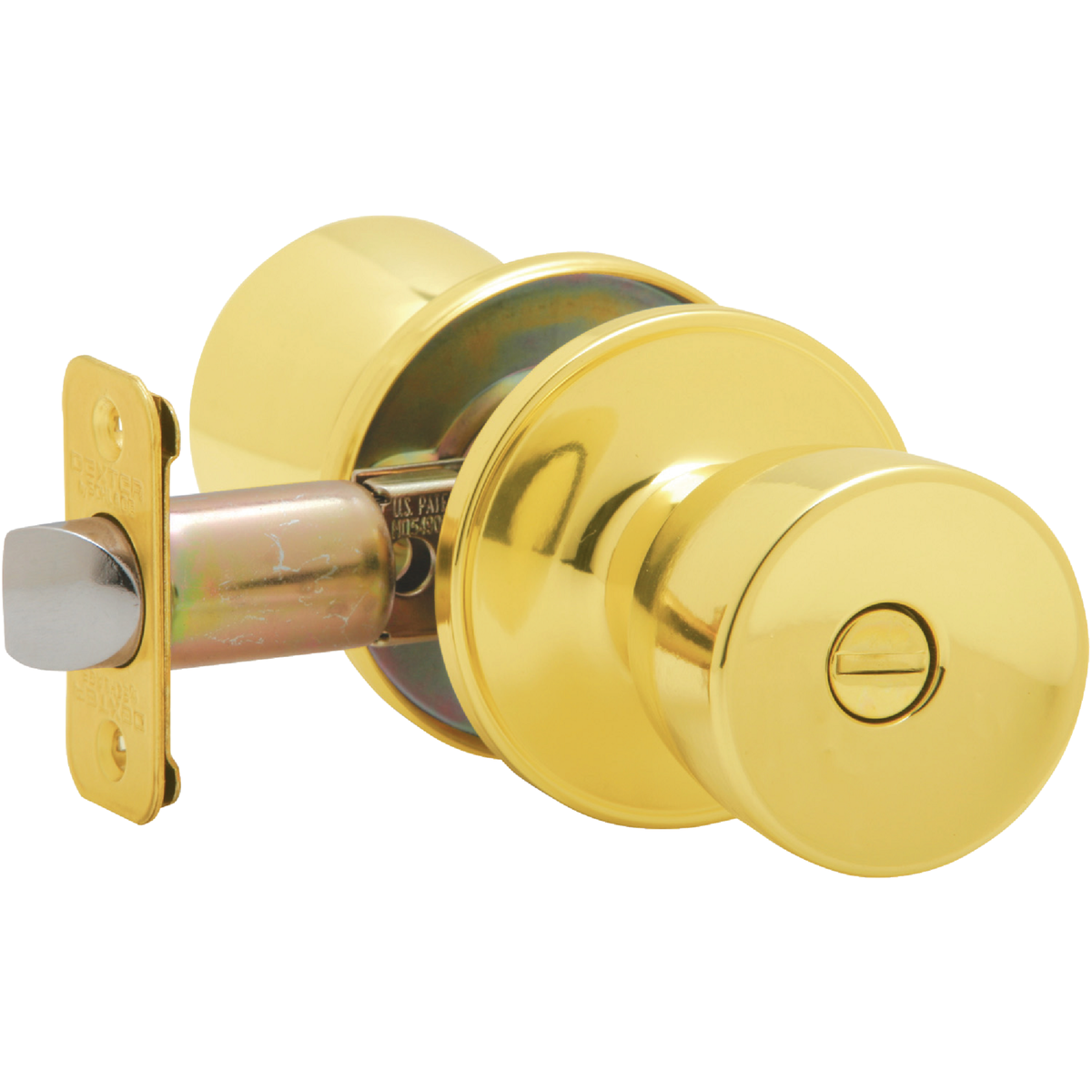 Dexter Bright Brass Bed & Bath Door Knob Image 1