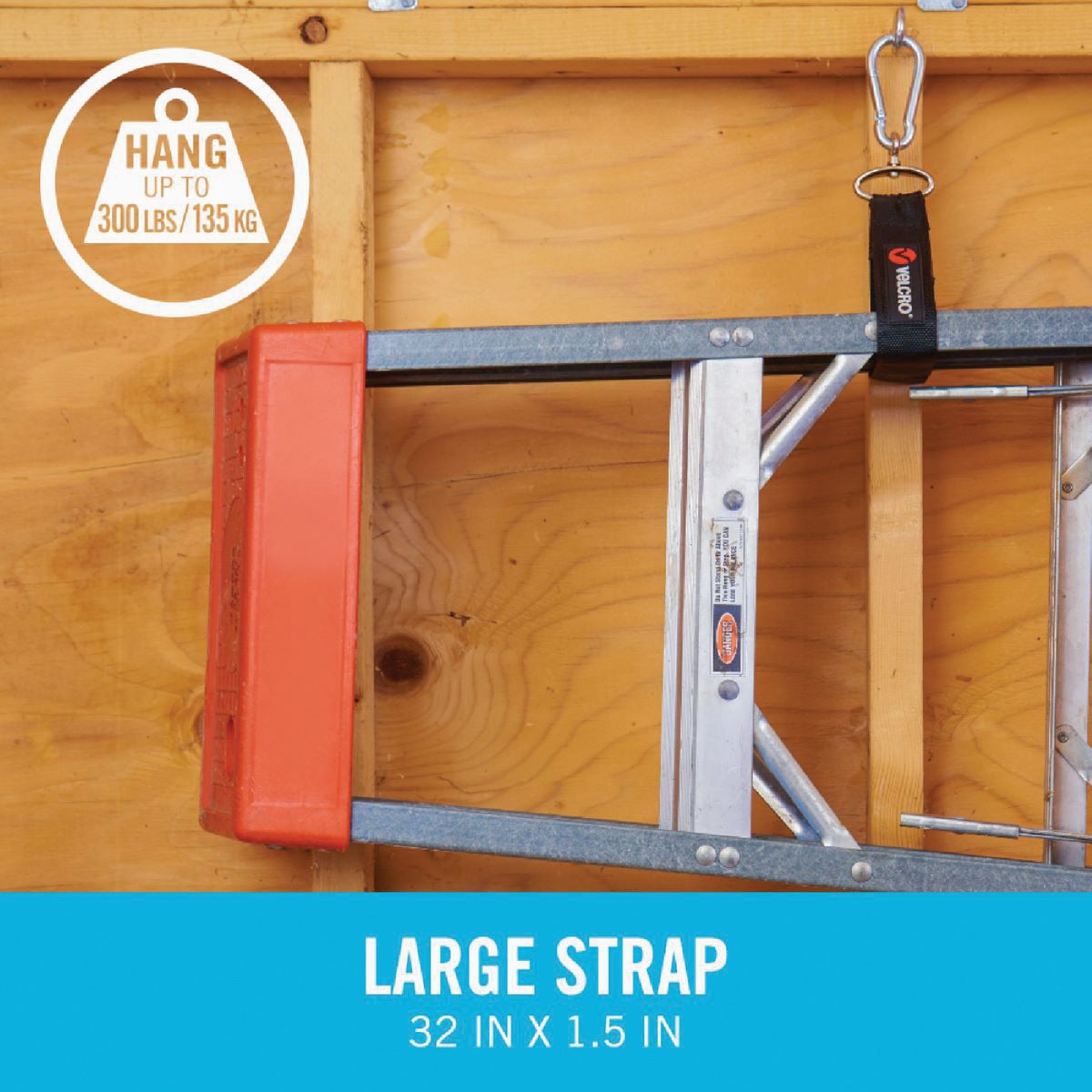 Velcro Brand Easy Hang 32 In. x 1-1/2 In. Black 300 Lb. Capacity Strap with Carabiner Image 3