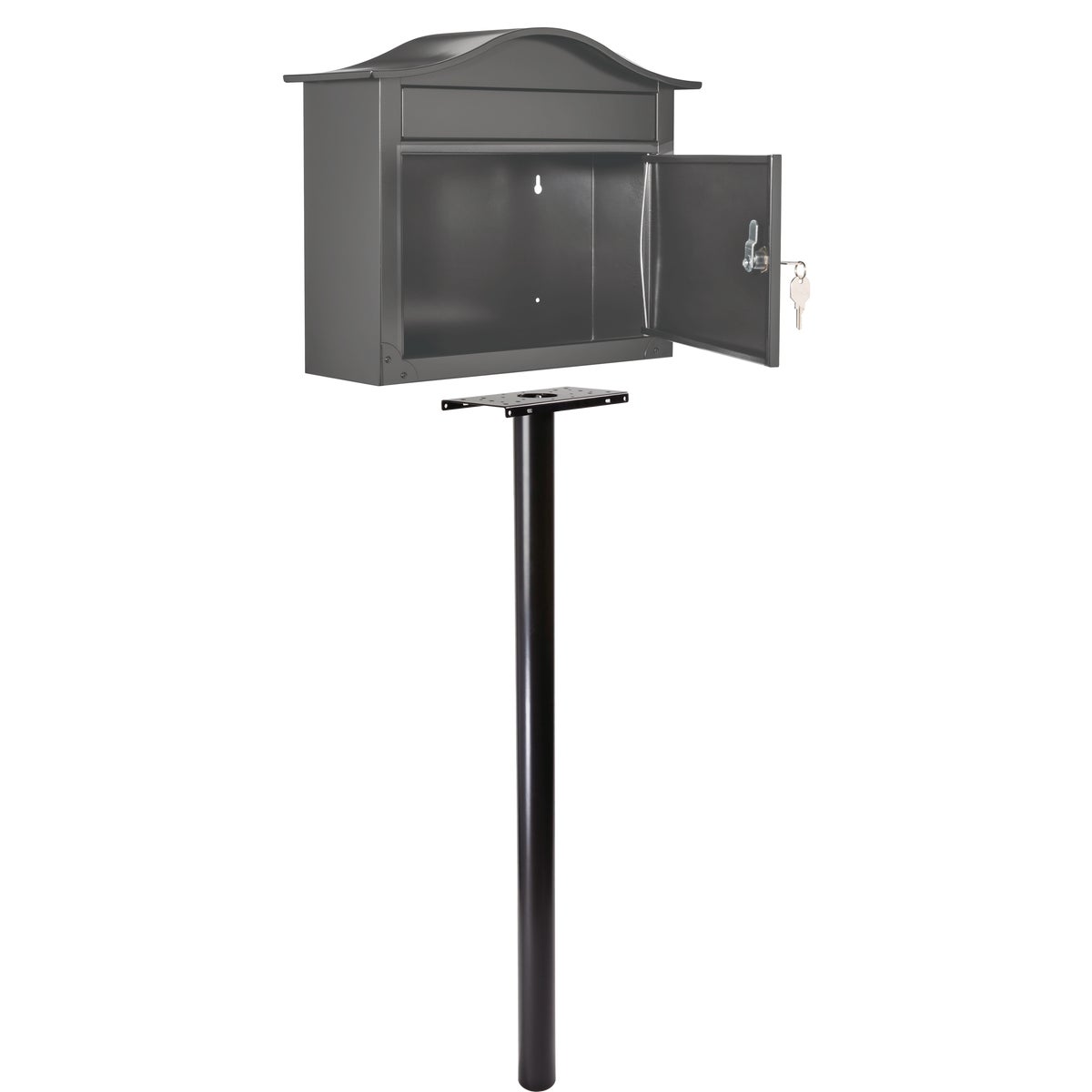 Architectural Mailboxes Pacifica In-Ground Steel Black Mailbox Post Image 2