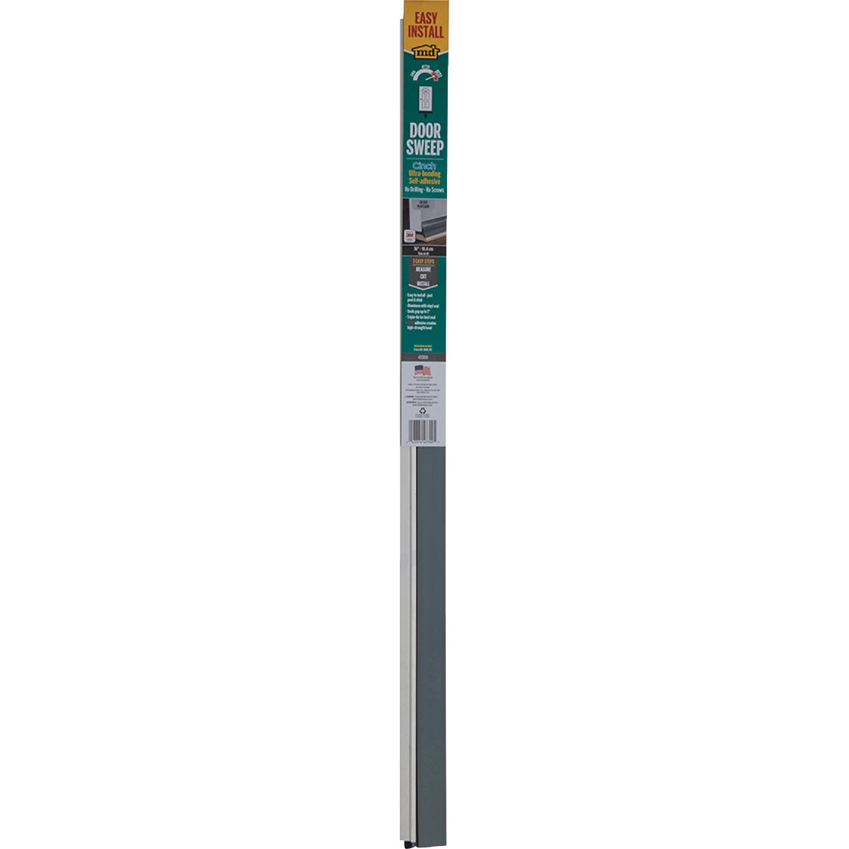 M-D Building Products 36 In. Aluminum and Vinyl CINCH Self-Adhesive Door Sweep, Silver