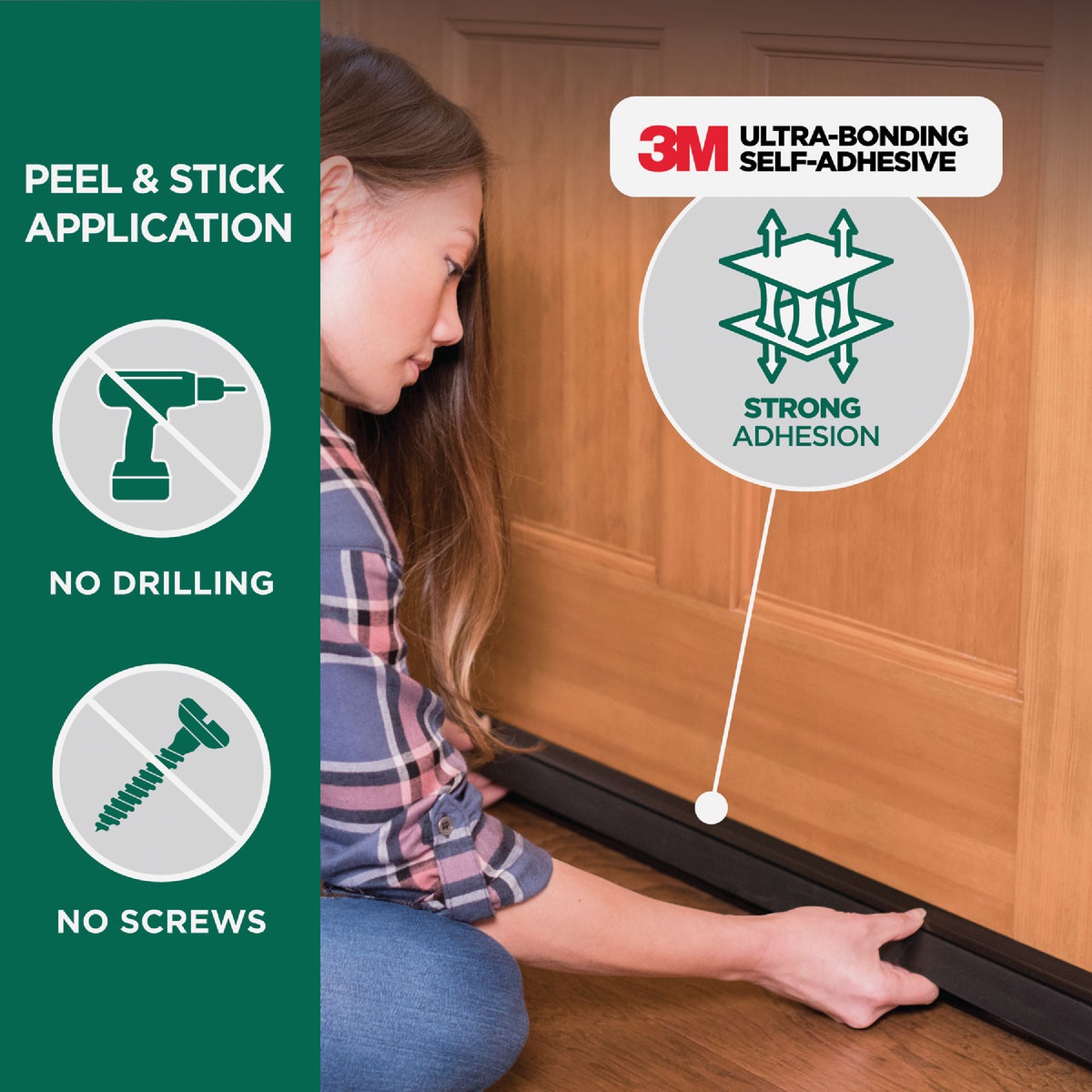 M-D Building Products 36 In. Aluminum and Vinyl CINCH Self-Adhesive Door Sweep, Silver Image 4