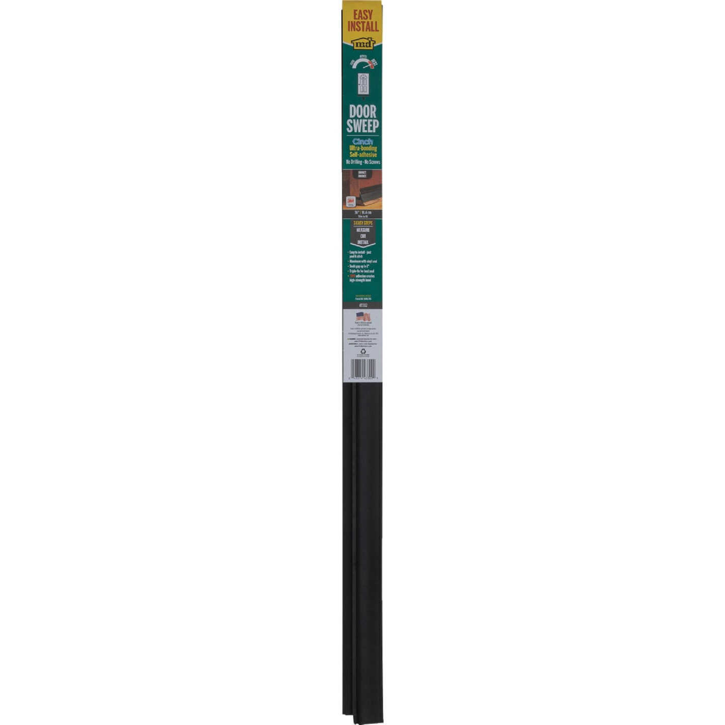 M-D Building Products 36 In. Aluminum and Vinyl CINCH Self-Adhesive Door Sweep, Brown Image 1