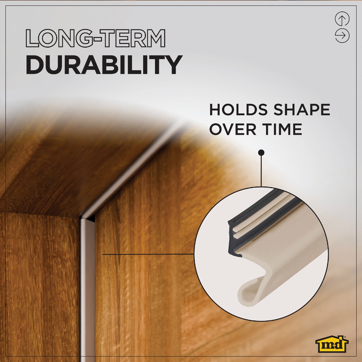 M-D Building Products 84 In. Premium Rubber PLATINUM Top and Sides Door Seal for Doors with Kerf/Channel, Beige Image 4