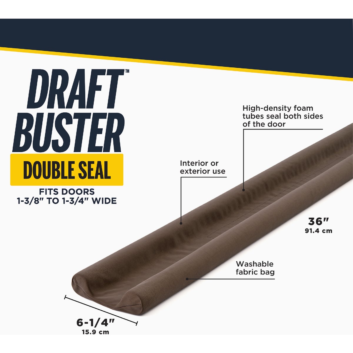 M-D Building Products 36 In. Brown Foam & Fabric Draft Buster Double Seal for Doors & Windows Image 2