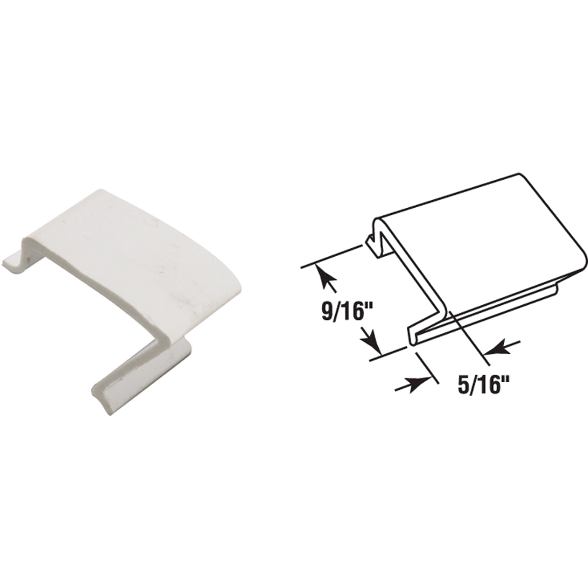 Prime-Line Make-2-Fit 9/16 In. x 72 In. White Snap-In Rigid Vinyl Glass Spline