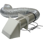 Lambro 4 In. x 8 Ft. Dryer Exhaust Wall White Hood Vent Kit Image 1