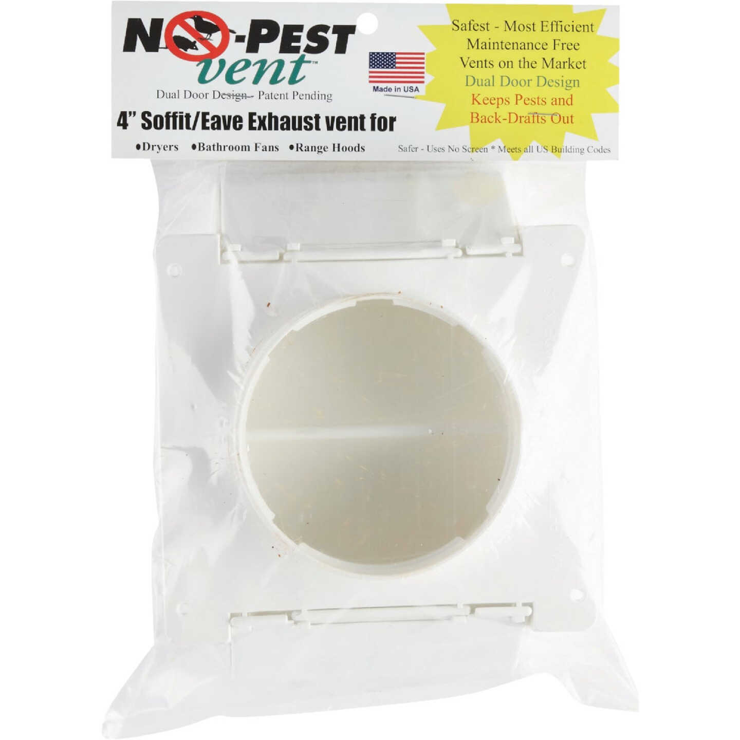 P-Tec Products 4 In. White Plastic No Pest Eave & Soffit Vent Image 2