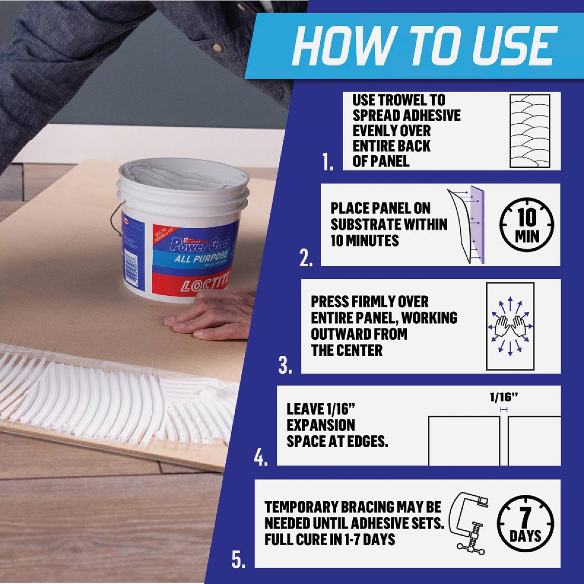 LOCTITE Power Grab 1 Gal. All-Purpose Paneling & FRP Adhesive Image 2