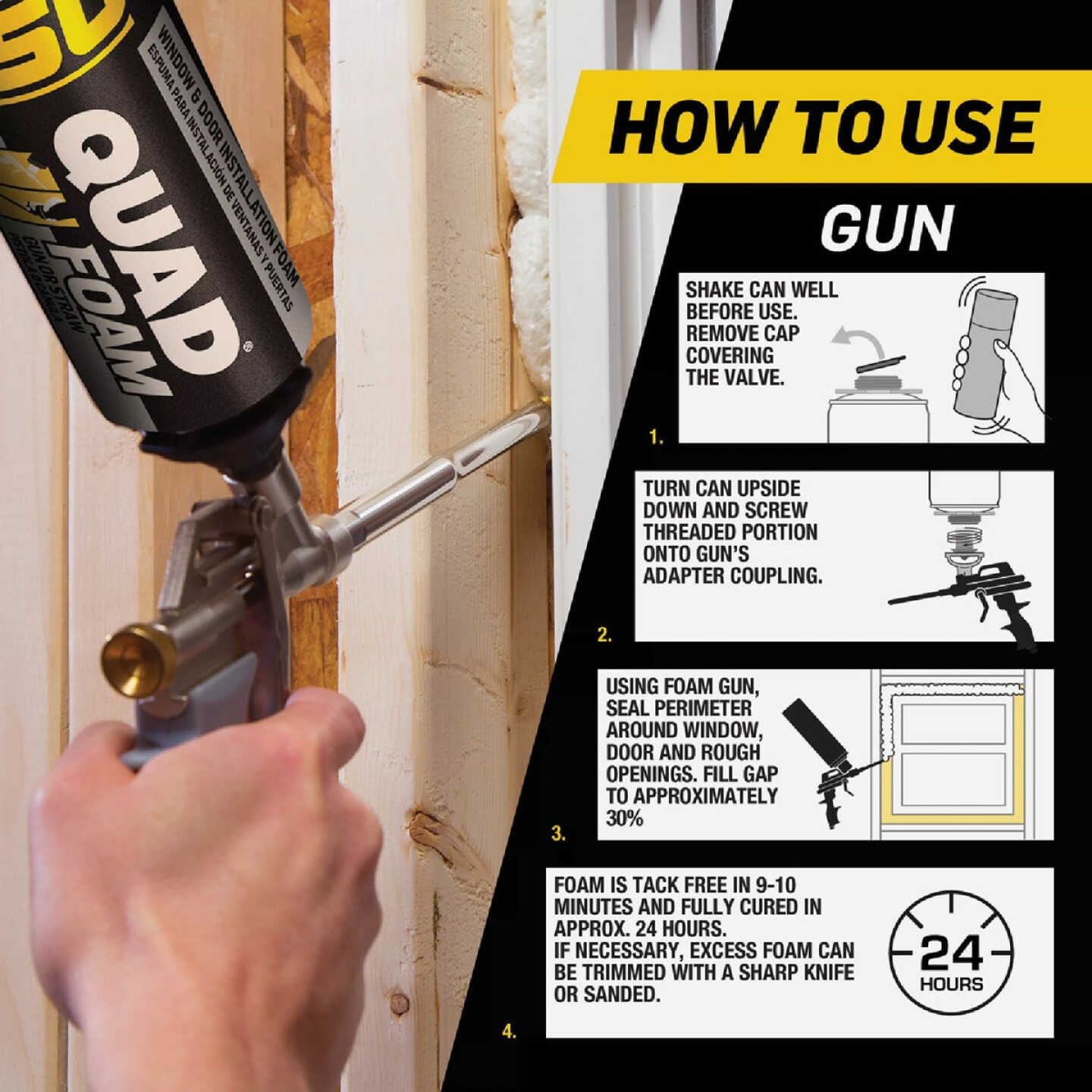 OSI Quad Foam 16 Oz. Dual Window & Door Foam Sealant Image 5