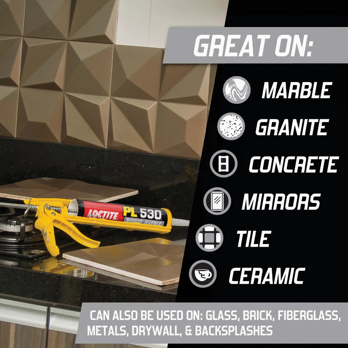 LOCTITE PL 530 10 Oz. Mirror, Marble & Granite Adhesive Image 3