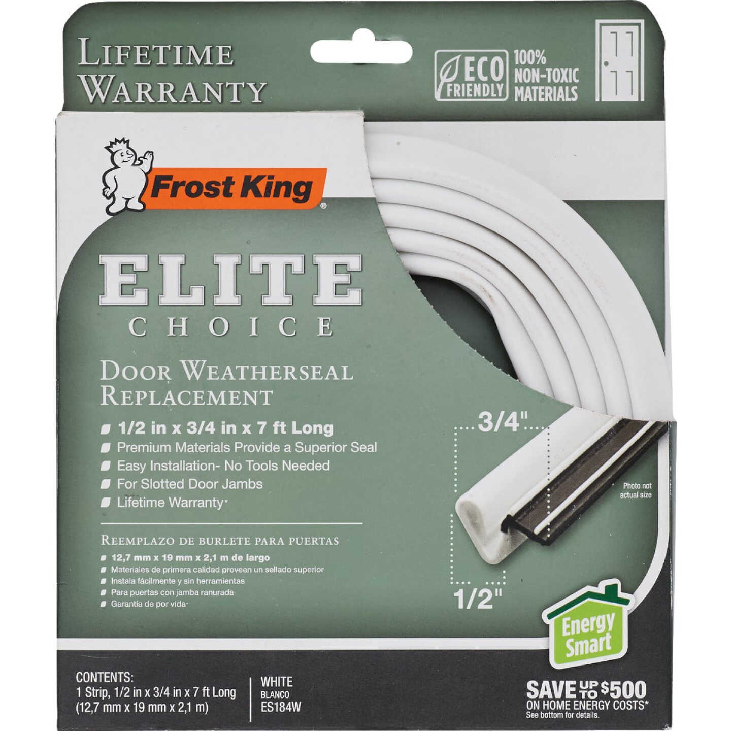 Frost King 3/4 In. x 7 Ft. White Door Jamb Weatherstrip Image 2