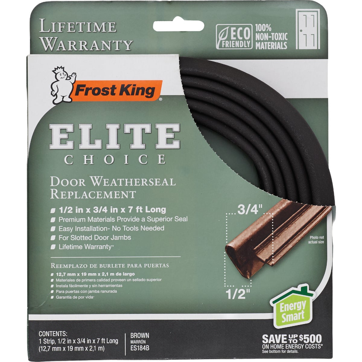 Frost King 3/4 In. x 7 Ft. Brown Door Jamb Weatherstrip Image 2