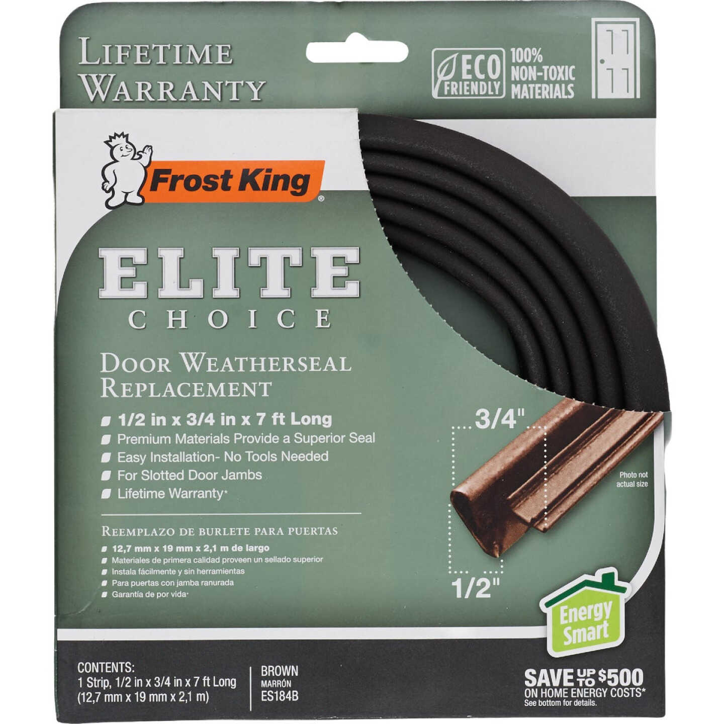 Frost King 3/4 In. x 7 Ft. Brown Door Jamb Weatherstrip Image 2