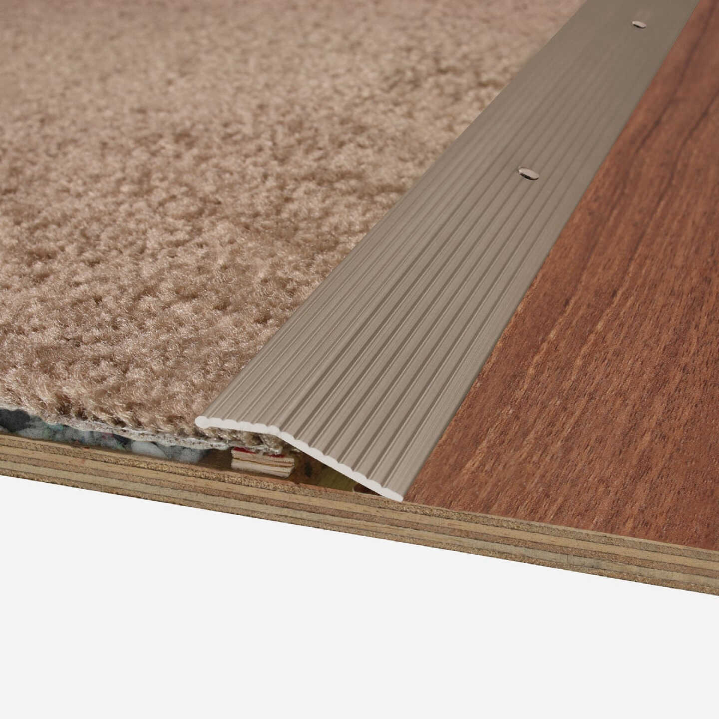 M-D Building Products 1-3/8 In. X 36 In. Pewter Aluminum Carpet Trim with Screw Nails Image 3