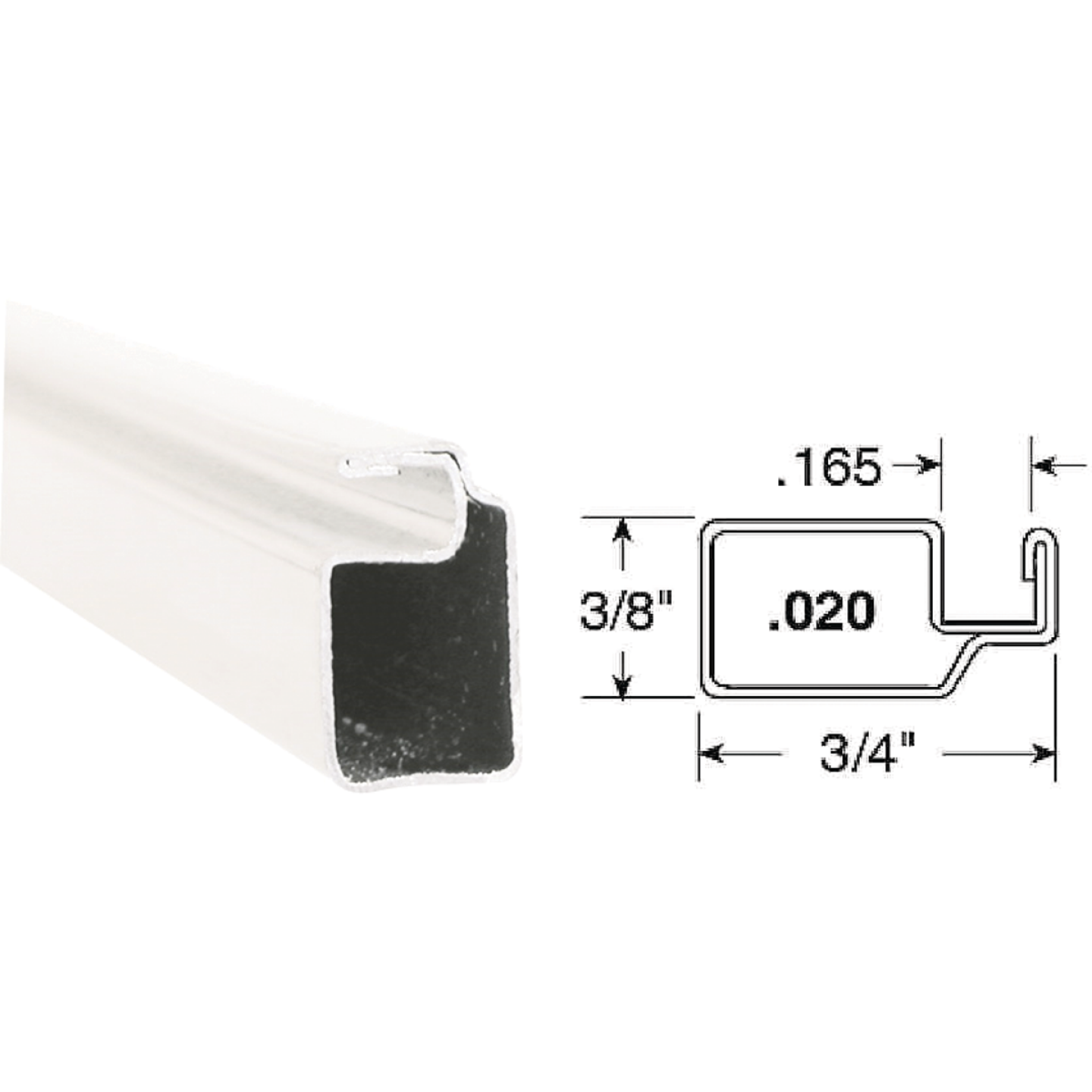 Prime-Line Make-2-Fit 3/4 x 3/8 x 94 White Aluminum Screen Frame Image 1