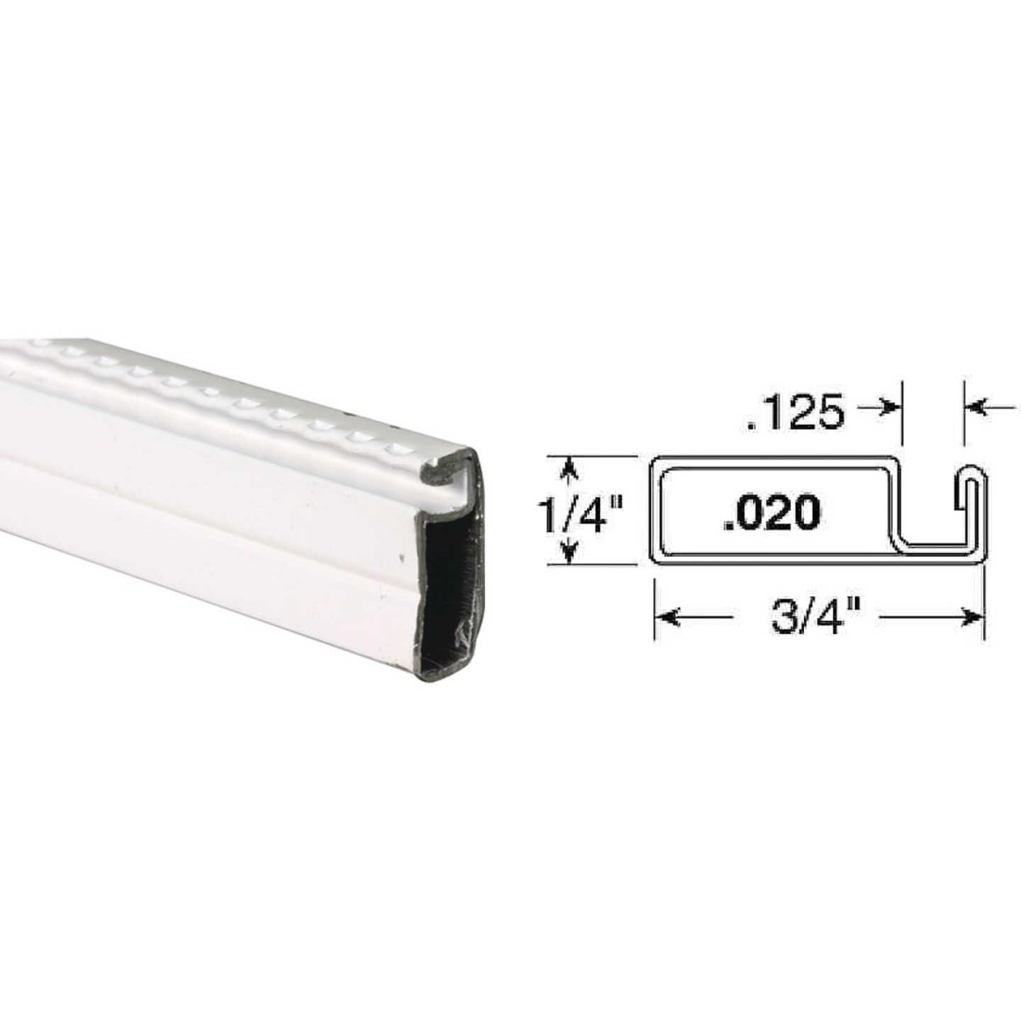 Prime-Line Make-2-Fit 3/4 x 1/4 x 94 White Aluminum Screen Frame Image 1