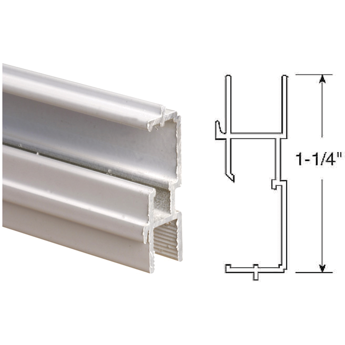 Prime-Line 1-1/4 In. x 72 In. White Triple Track Bottom Window Frame Image 1