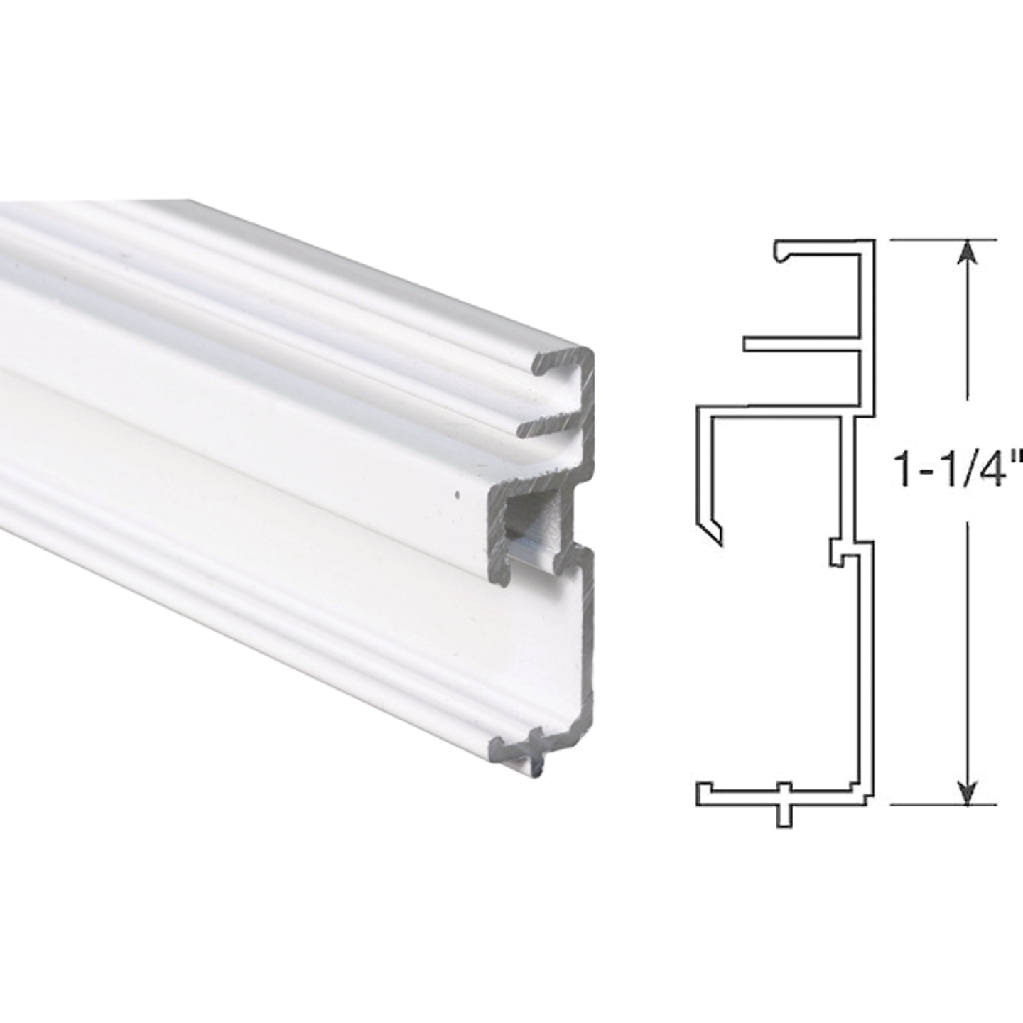 Prime-Line Make-2-Fit 1-1/4 x 72 White Aluminum Triple Track Screen Frame Image 1