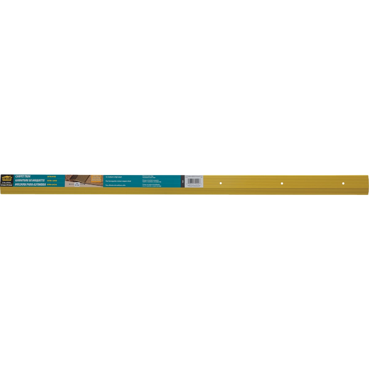 M-D Building Products 2 In. X 36 In. Satin Brass Aluminum Carpet Trim with Screw Nails Image 4