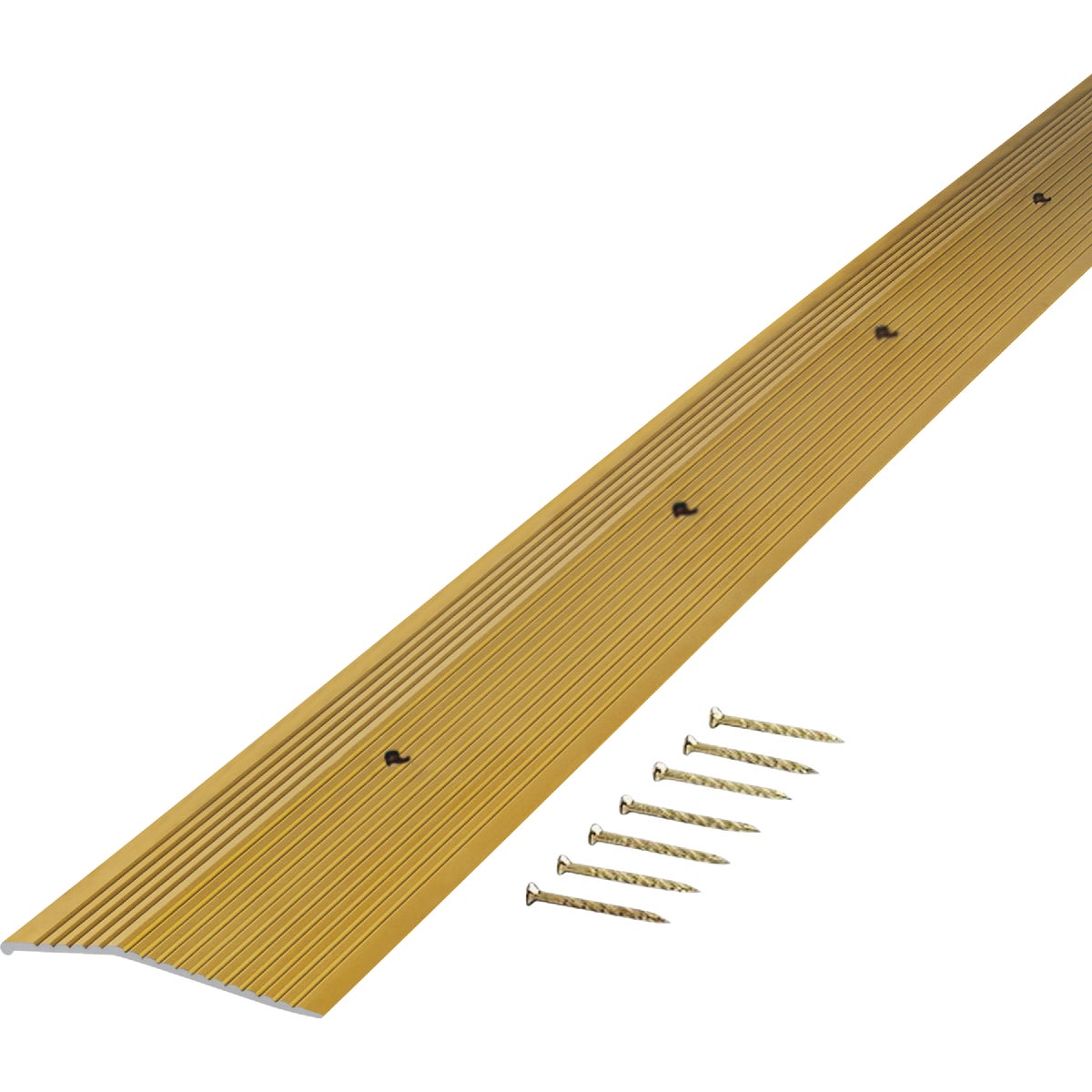 M-D Building Products 2 In. X 72 In. Satin Brass Aluminum Carpet Trim with Screw Nails Image 6
