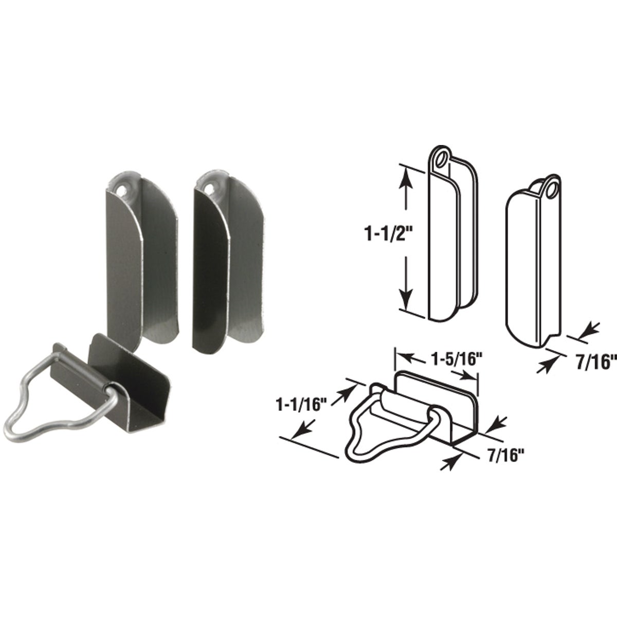 Prime-Line 7/16 In. Bronze Hanger & Latch (2-Pack)
