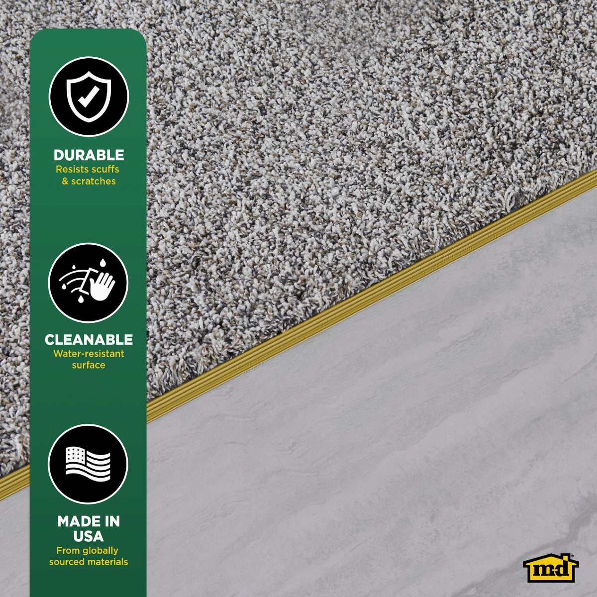 M-D Building Products Satin Brass 1-3/8 In. x 3 Ft. Aluminum Carpet Gripper Image 5