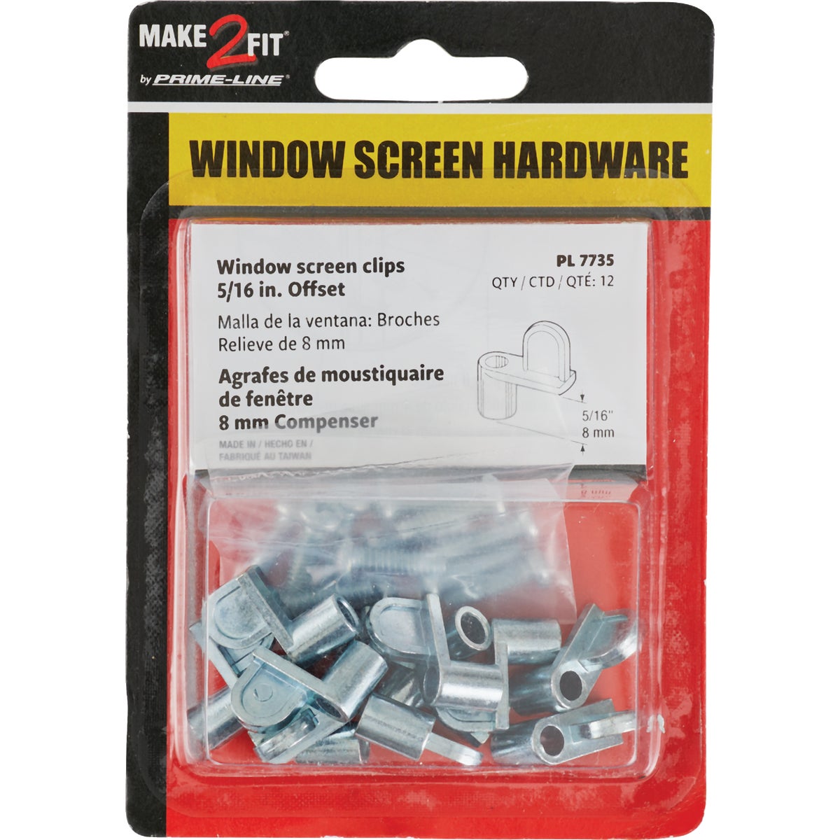 Prime-Line 5/16 In. Mill Swivel Die-cast Screen Clips With Screws (12 Count) Image 2