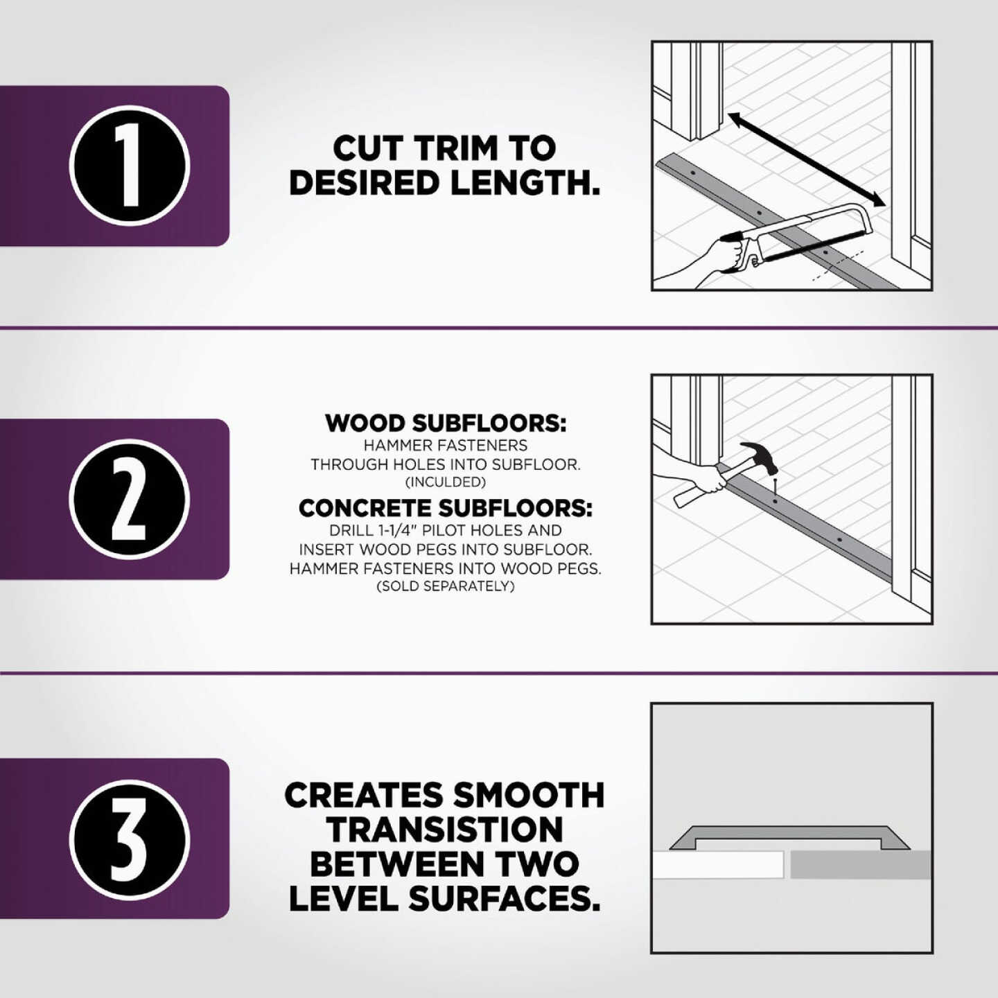 M-D Building Products 1-1/4 In. x 72 In. Silver Aluminum Seam Binder with Screw Nails Image 5