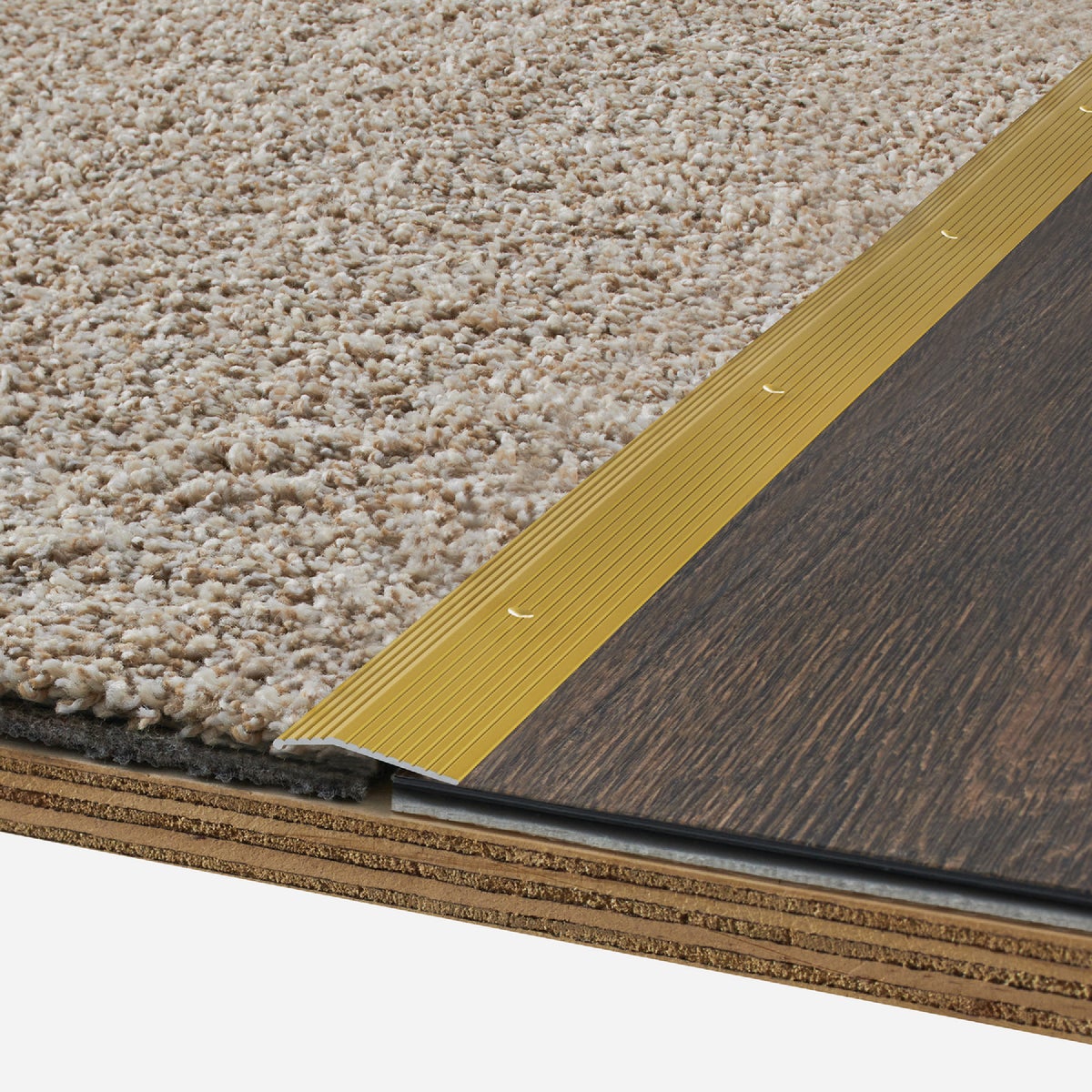 M-D Building Products 1-3/8 In. X 72 In. Satin Brass Aluminum Carpet Trim with Screw Nails Image 3