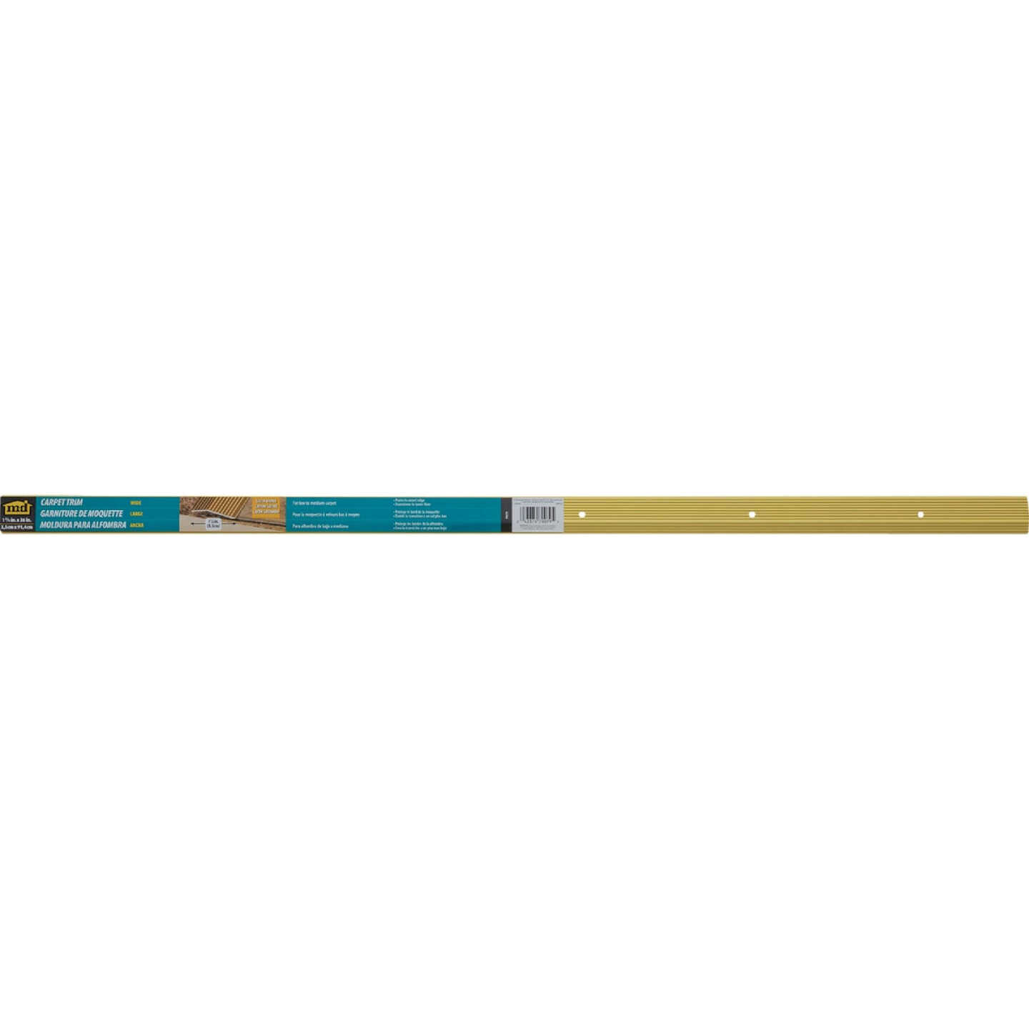 M-D Building Products 1-3/8 In. X 36 In. Satin Brass Aluminum Carpet Trim with Screw Nails Image 4