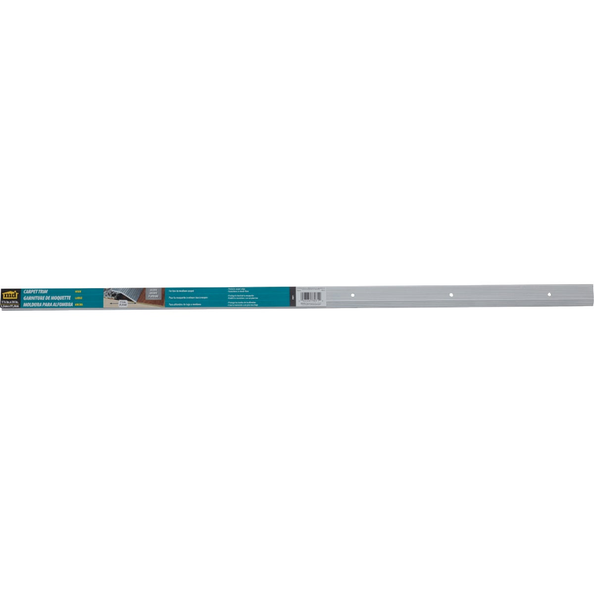 M-D Building Products 1-3/8 In. X 36 In. Silver Aluminum Carpet Trim with Screw Nails Image 4