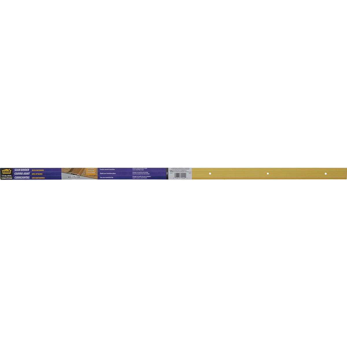 M-D Building Products 1-1/4 In. x 36 In. Satin Brass Aluminum Seam Binder with Screw Nails
