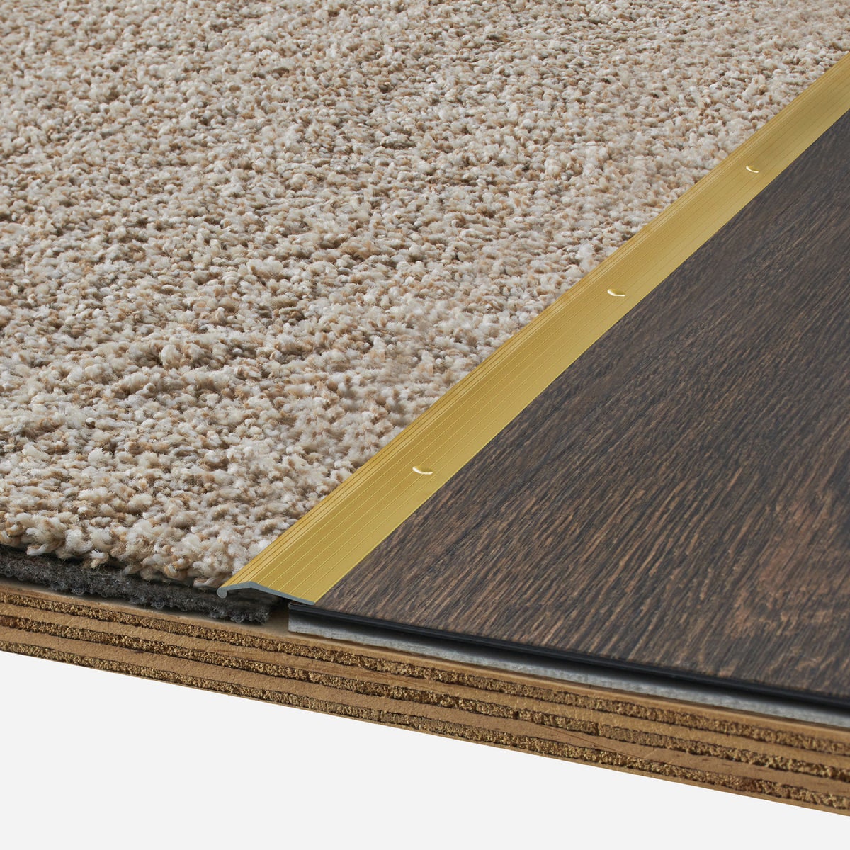 M-D Building Products 7/8 In. X 72 In. Satin Brass Aluminum Carpet Trim with Screw Nails Image 3