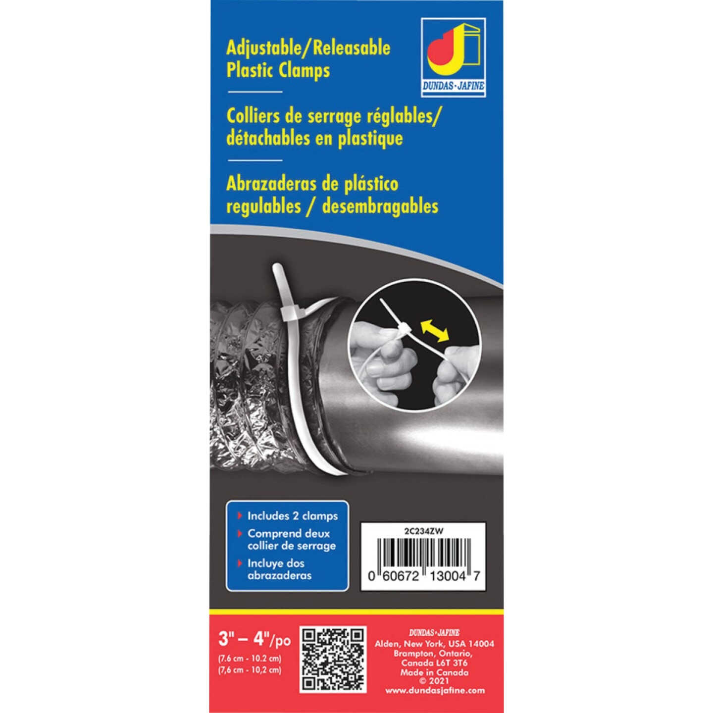 Dundas Jafine 3 In. to 4 In. Plastic Duct Clamp Image 1