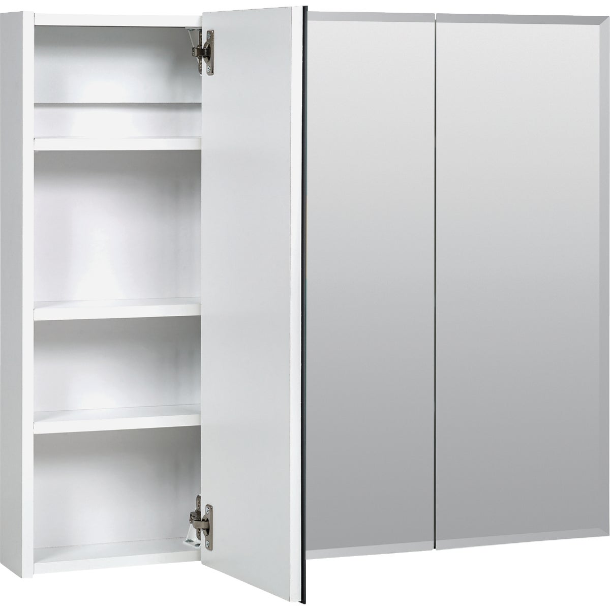 Zenith Frameless Beveled 29-5/8 In. W x 25-3/8 In. H x 4-1/2 In. D Tri-View Surface Mount Medicine Cabinet Image 4