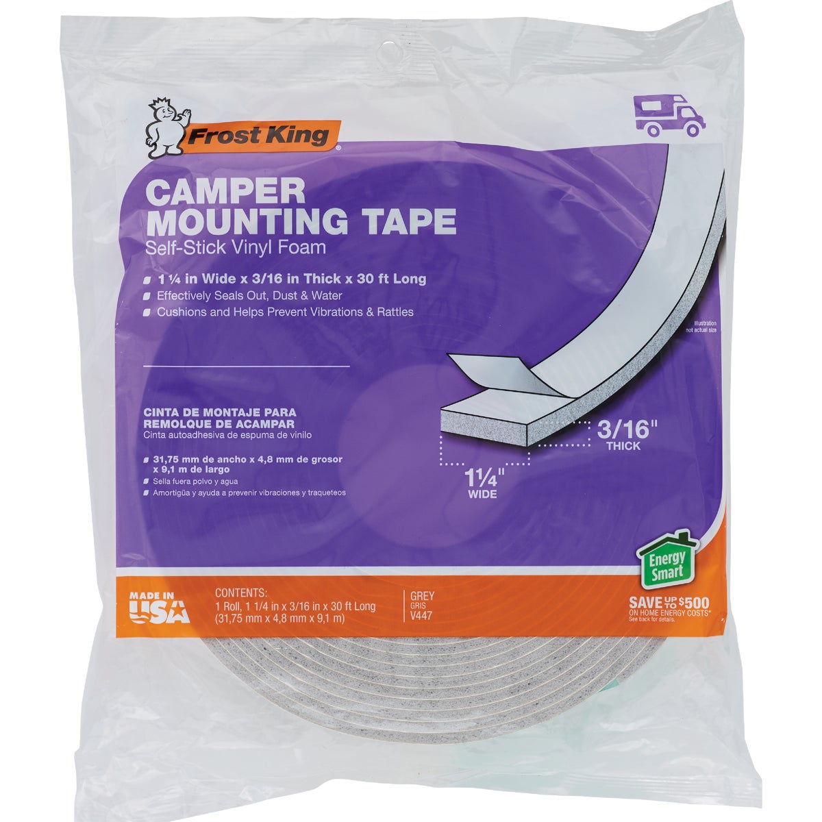 Frost King 1-1/4 In. x 30 Ft. x 3/16 In. Thick Camper Seal Tape Image 2