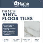 Home Impressions White Marble 12 In. x 12 In. Vinyl Floor Tile (45 Sq. Ft./Box) Image 2