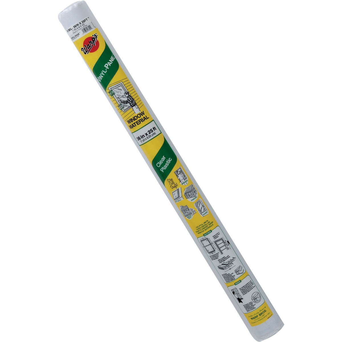 Warp's Vinyl-Pane 36 In. x 25 Ft. x 8 Mil. Clear Vinyl Sheeting