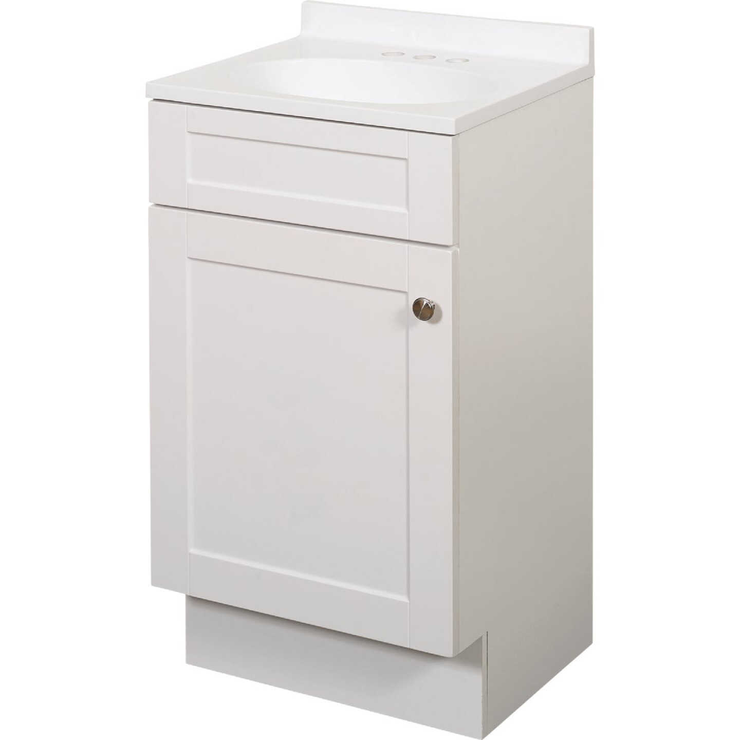 Zenith Zenna Home White 18 In. W x 35 In. H x 16 In. D Shaker Vanity with White Cultured Marble Top Image 1