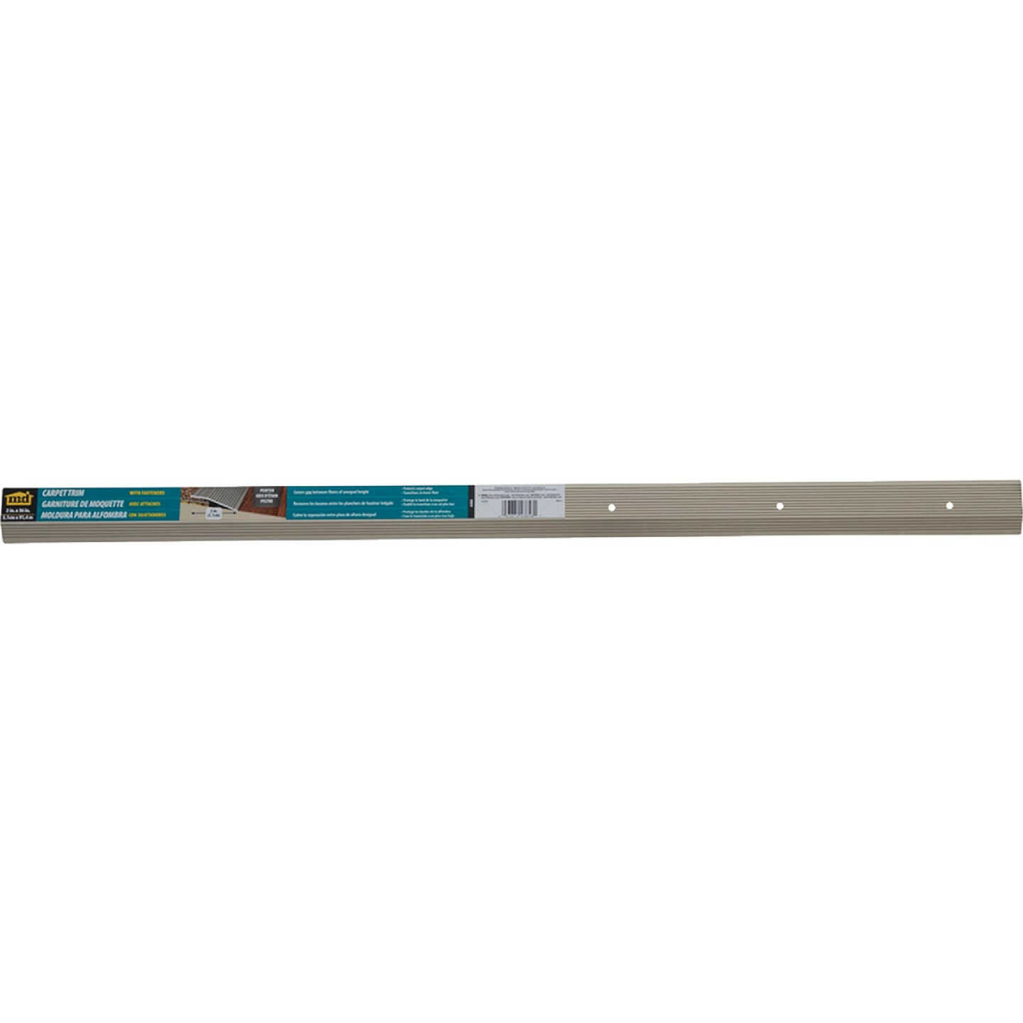 M-D Building Products 2 In. X 36 In. Pewter Aluminum Carpet Trim with Screw Nails Image 4