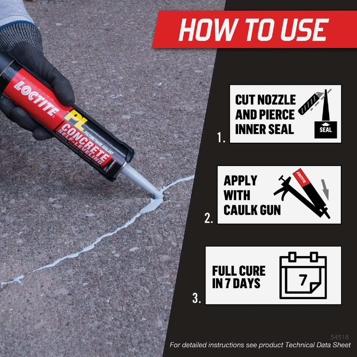 Loctite Pl Self-Leveling Sealant 10 Oz Limestone Gray Concrete Sealant Image 3