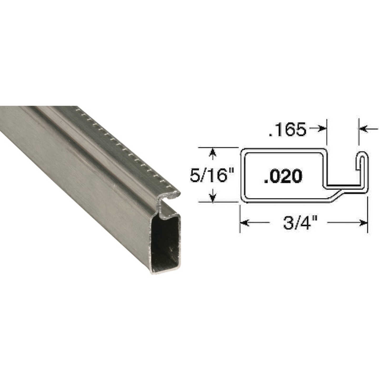 Prime-Line Make-2-Fit 3/4 x 5/16 x 72 Mill Aluminum Screen Frame Image 1