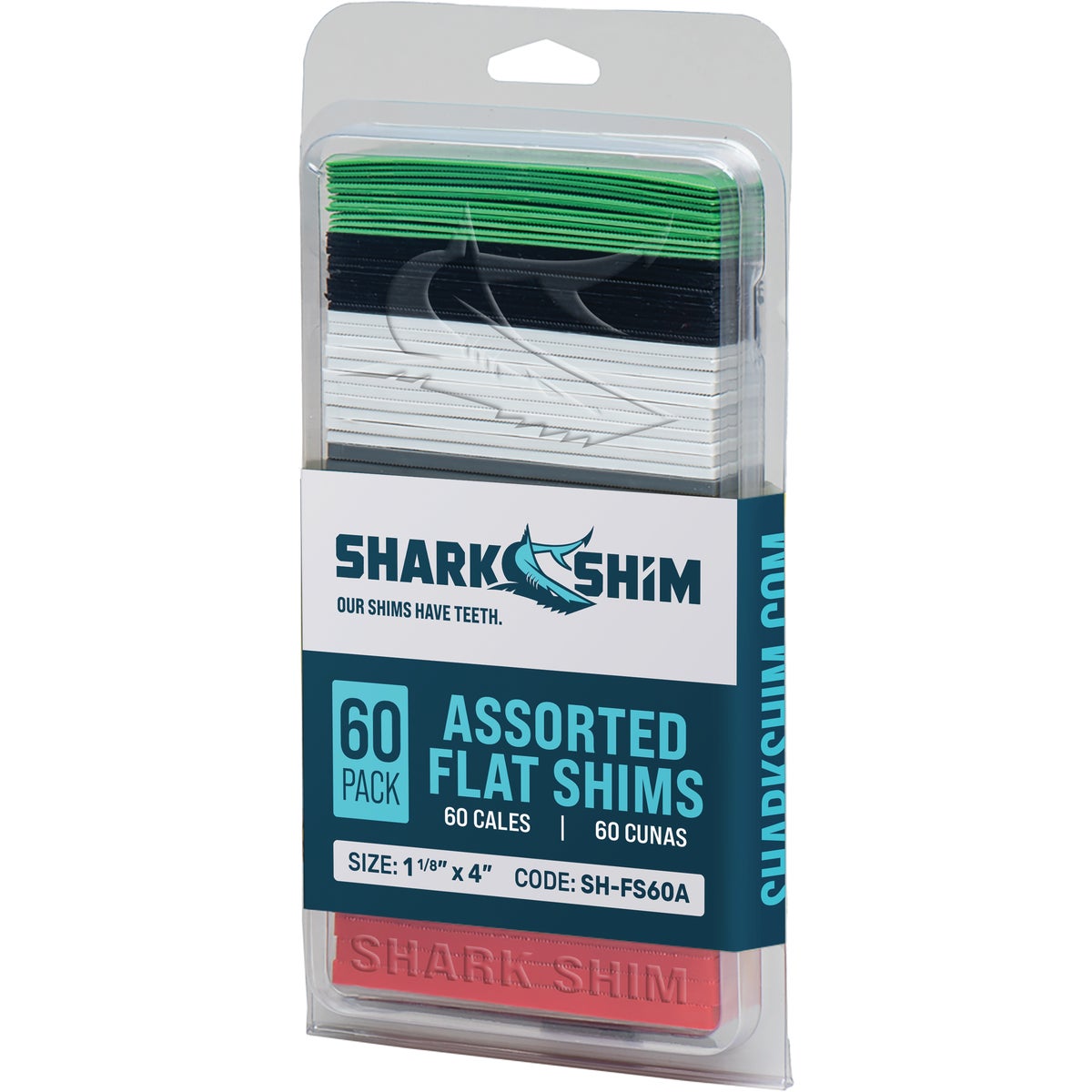 Shark Shim 4 In. L Flat Polypropylene Shim, Assorted Thicknesses (60-Count)