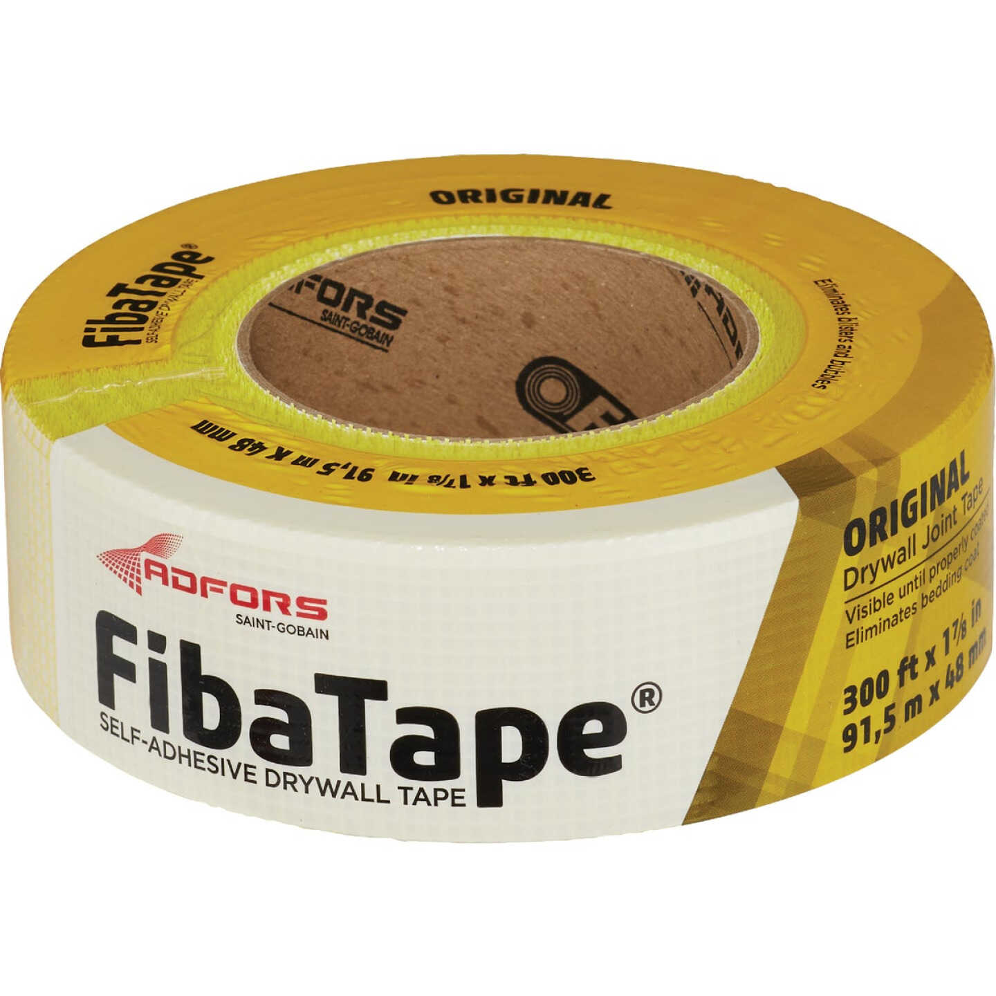 FibaTape 1-7/8 In. x 300 Ft. Yellow Self-Adhesive Joint Drywall Tape Image 1