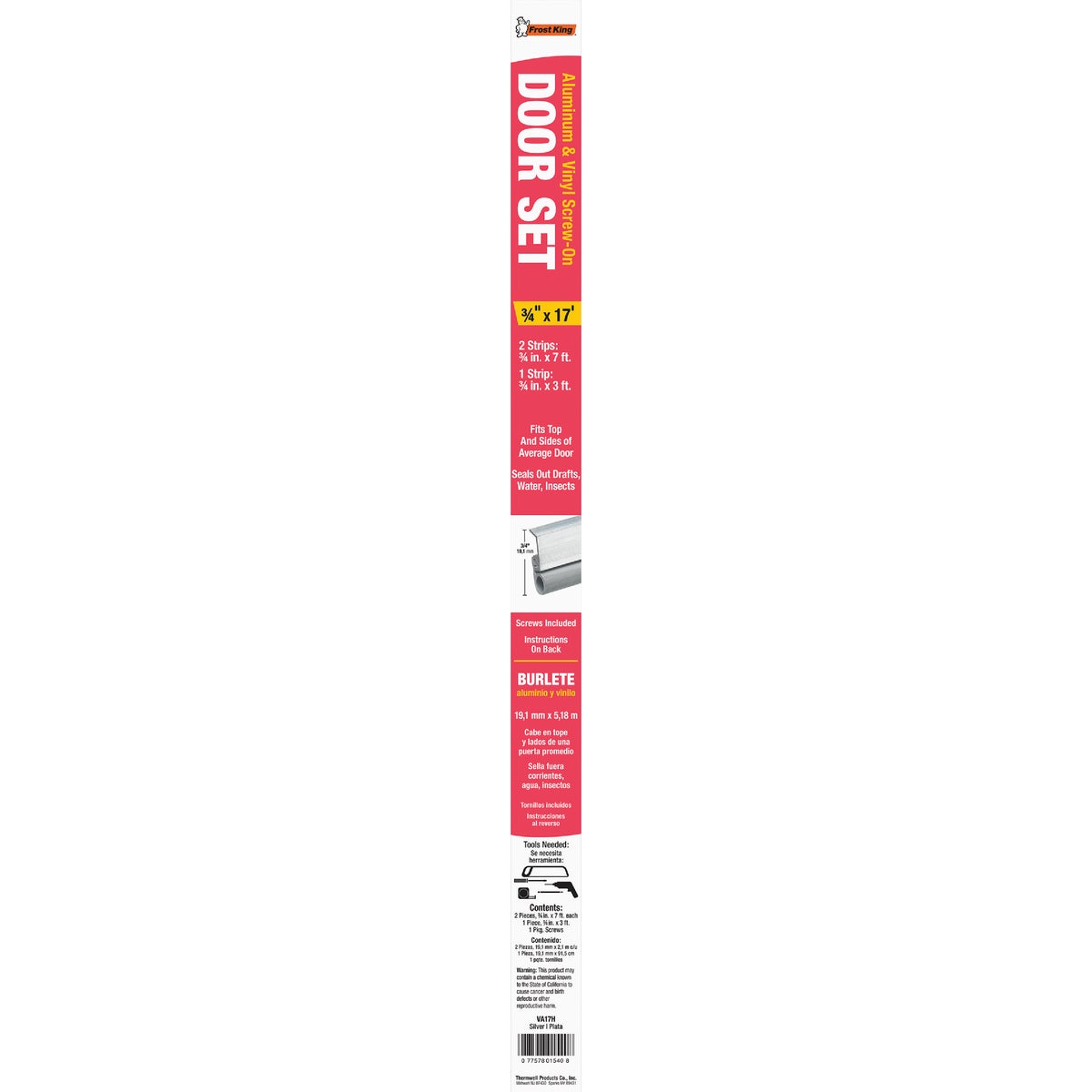 Frost King 3/4 In. x 17 Ft. Mill Screw-on Door Weatherstrip Image 3