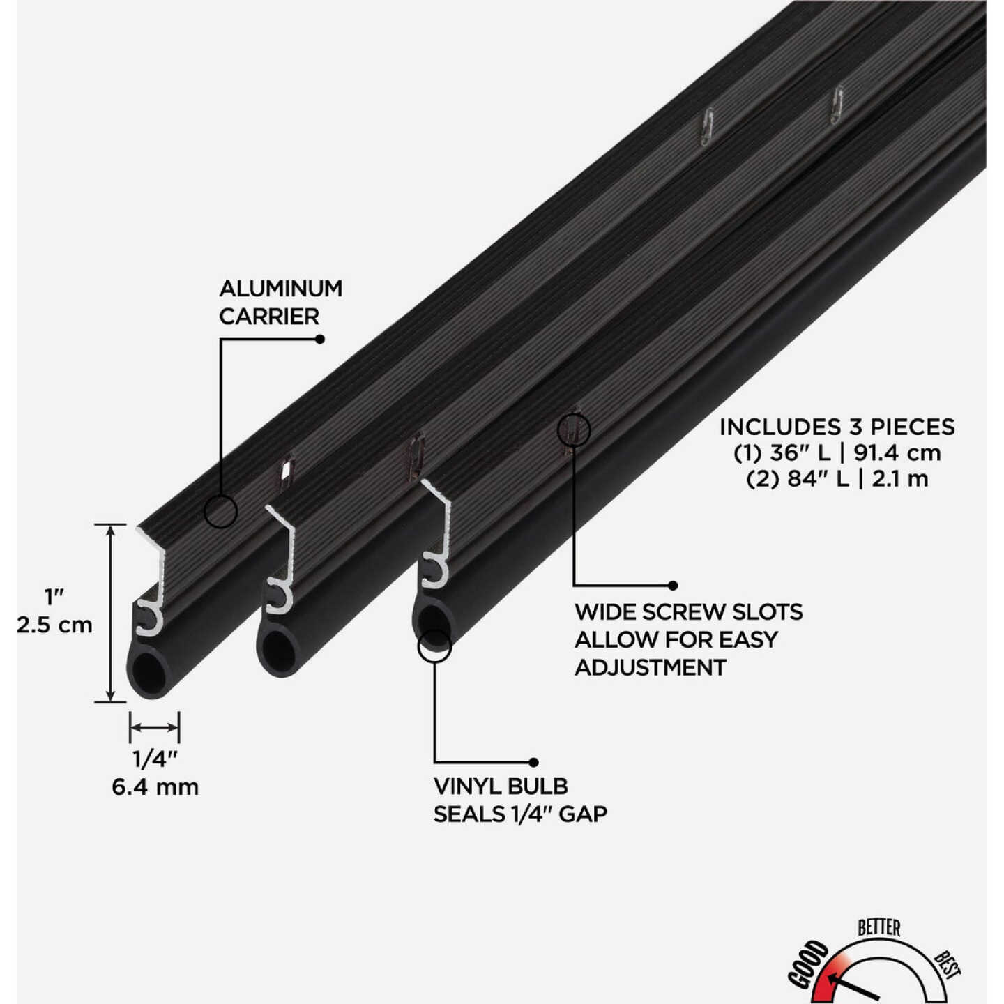 M-D Building Products Bronze Aluminum and Vinyl Screw-on Top and Sides Door Seal Kit Image 2