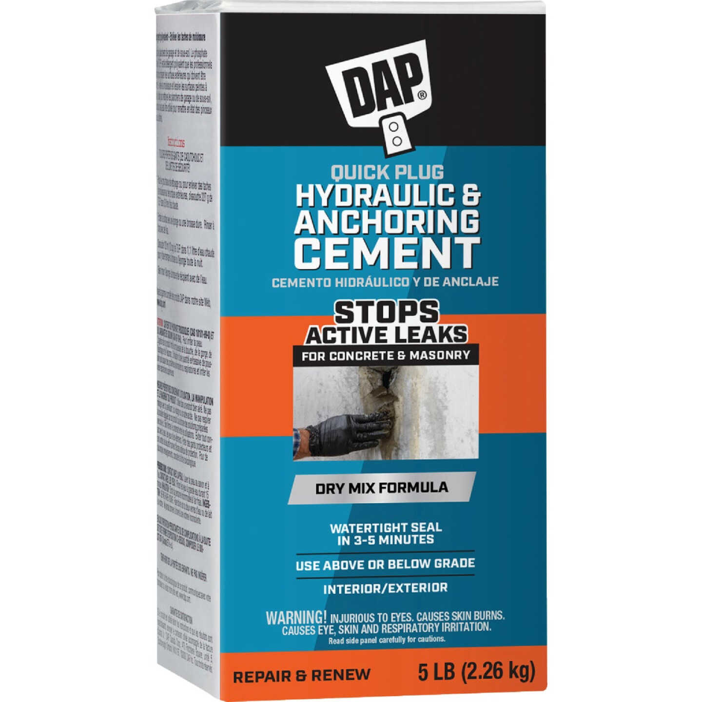 Dap 5 Lb. Quick Plug Hydraulic & Anchoring Cement, Gray Image 1